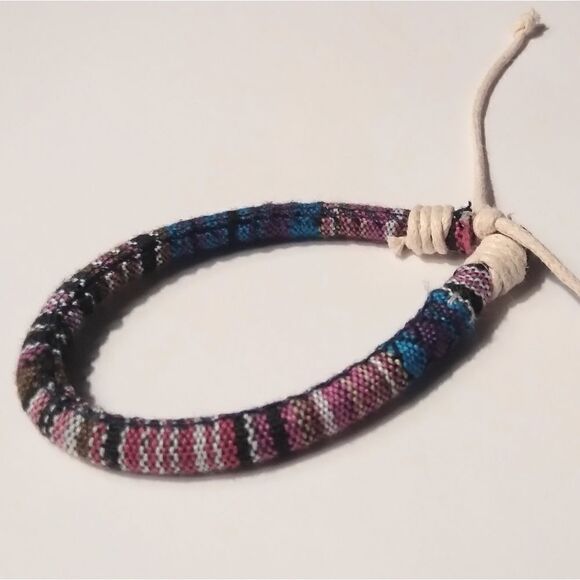 Men's bracelet stripped punk hemp New d5 - Picture 1 of 1